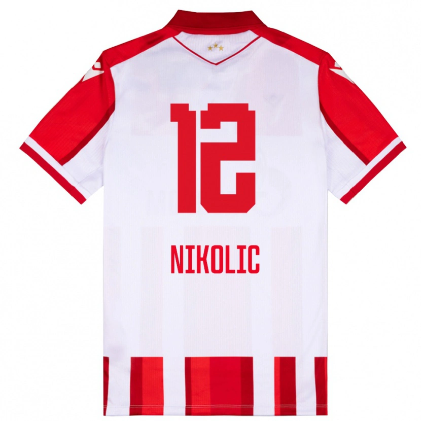 DanxenメンズUros Nikolic#12赤と白ホームシャツ2025/26ジャージーユニフォーム