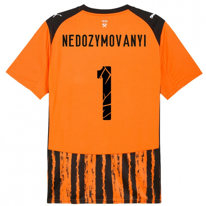 DanxenメンズArtem Nedozymovanyi#1オレンジと黒ホームシャツ2025/26ジャージーユニフォーム