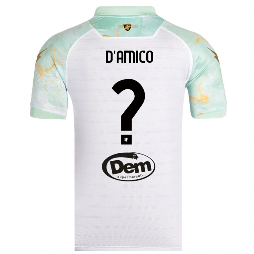 DanxenメンズCristiano D'amico#0白と黒アウェイシャツ2025/26ジャージーユニフォーム