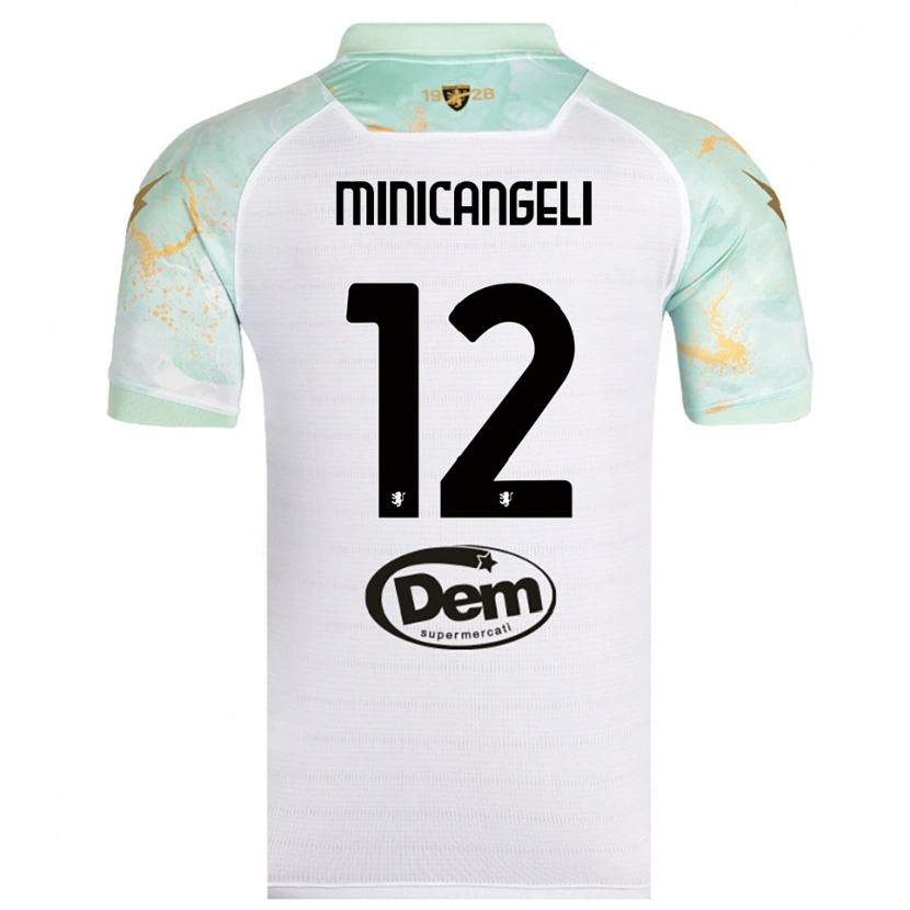 DanxenメンズFrancesco Minicangeli#12白と黒アウェイシャツ2025/26ジャージーユニフォーム