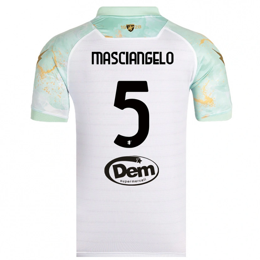 DanxenメンズEdoardo Masciangelo#5白と黒アウェイシャツ2025/26ジャージーユニフォーム