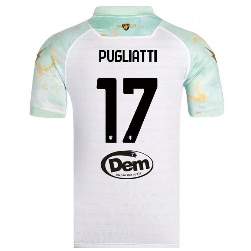 DanxenメンズDavide Pugliatti#17白と黒アウェイシャツ2025/26ジャージーユニフォーム