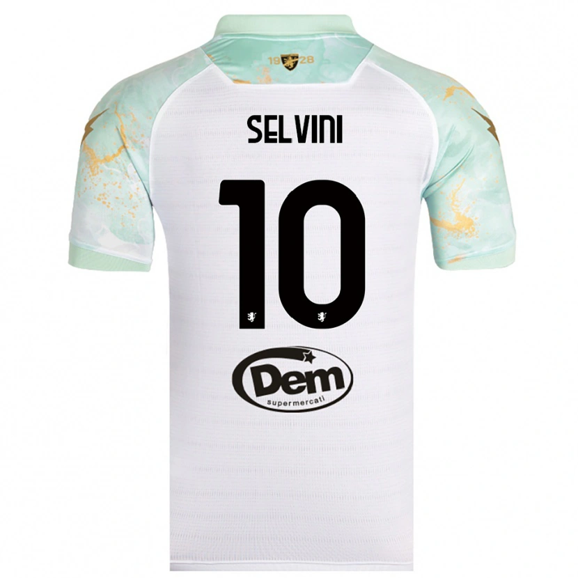 DanxenメンズAlessandro Selvini#10白と黒アウェイシャツ2025/26ジャージーユニフォーム