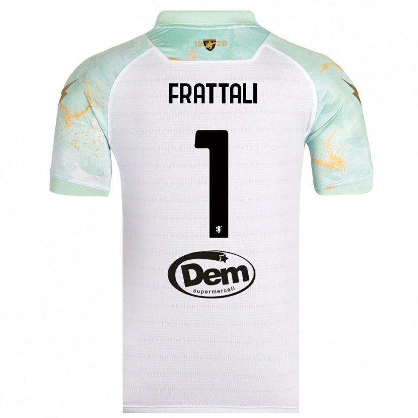 Danxenメンズピエルルイジ・フラッターリ#1白と黒アウェイシャツ2025/26ジャージーユニフォーム