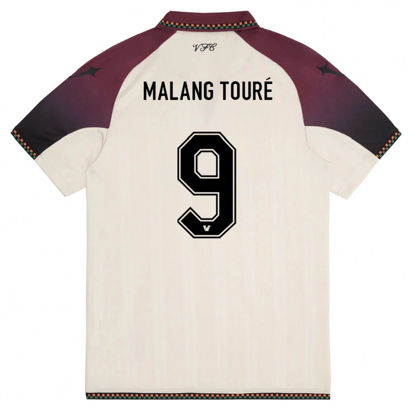 DanxenメンズMohamed Malang Touré#9クリームとバーガンディアウェイシャツ2025/26ジャージーユニフォーム