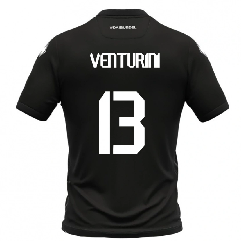 DanxenメンズDiego Venturini#13黒と白アウェイシャツ2025/26ジャージーユニフォーム