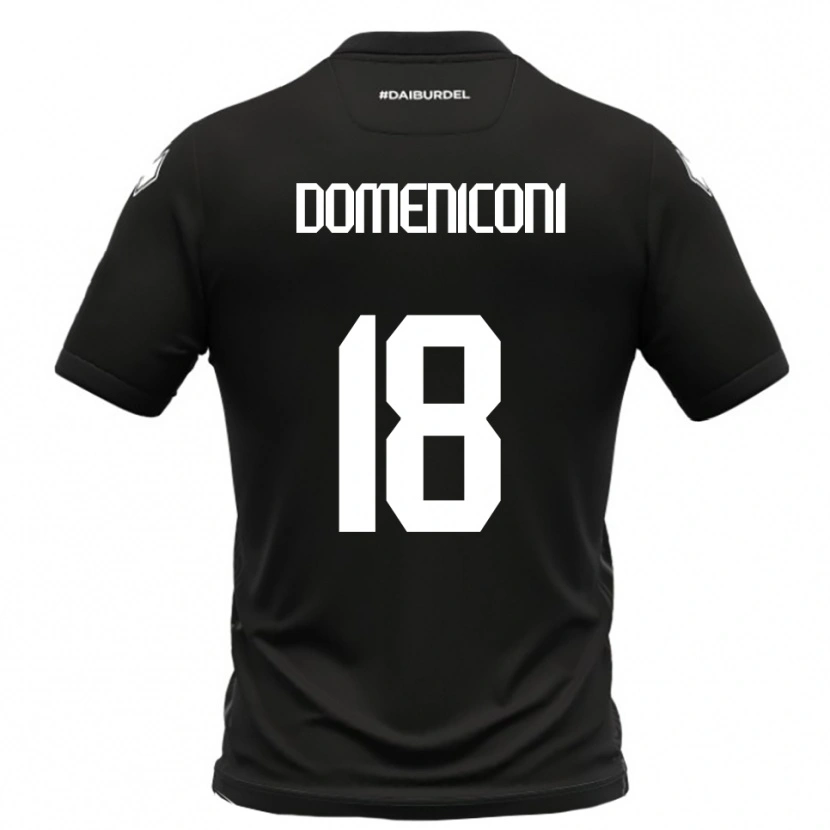 DanxenメンズRiccardo Domeniconi#18黒と白アウェイシャツ2025/26ジャージーユニフォーム