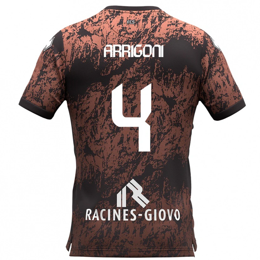 Danxenメンズトンマーゾ・アッリゴーニ#4茶 黒アウェイシャツ2025/26ジャージーユニフォーム