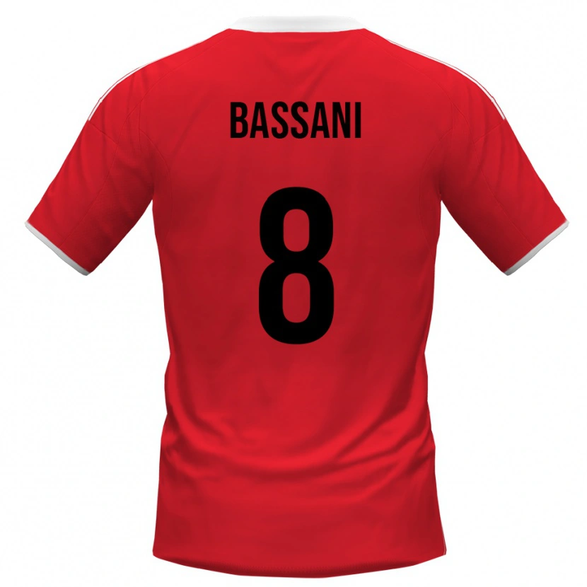 DanxenメンズNicolò Bassani#8赤と白アウェイシャツ2025/26ジャージーユニフォーム