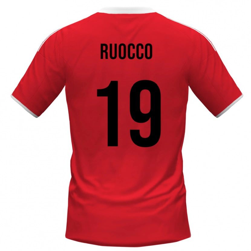 DanxenメンズFrancesco Ruocco#19赤と白アウェイシャツ2025/26ジャージーユニフォーム