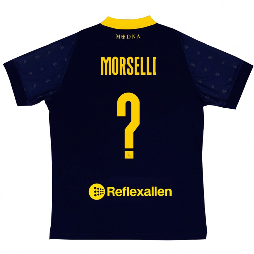 DanxenメンズGabriele Morselli#0紺と黄色アウェイシャツ2025/26ジャージーユニフォーム