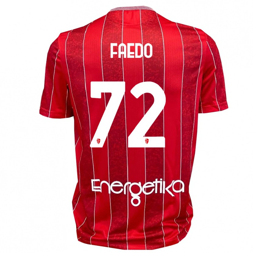 DanxenメンズCarlo Faedo#72赤と白アウェイシャツ2025/26ジャージーユニフォーム