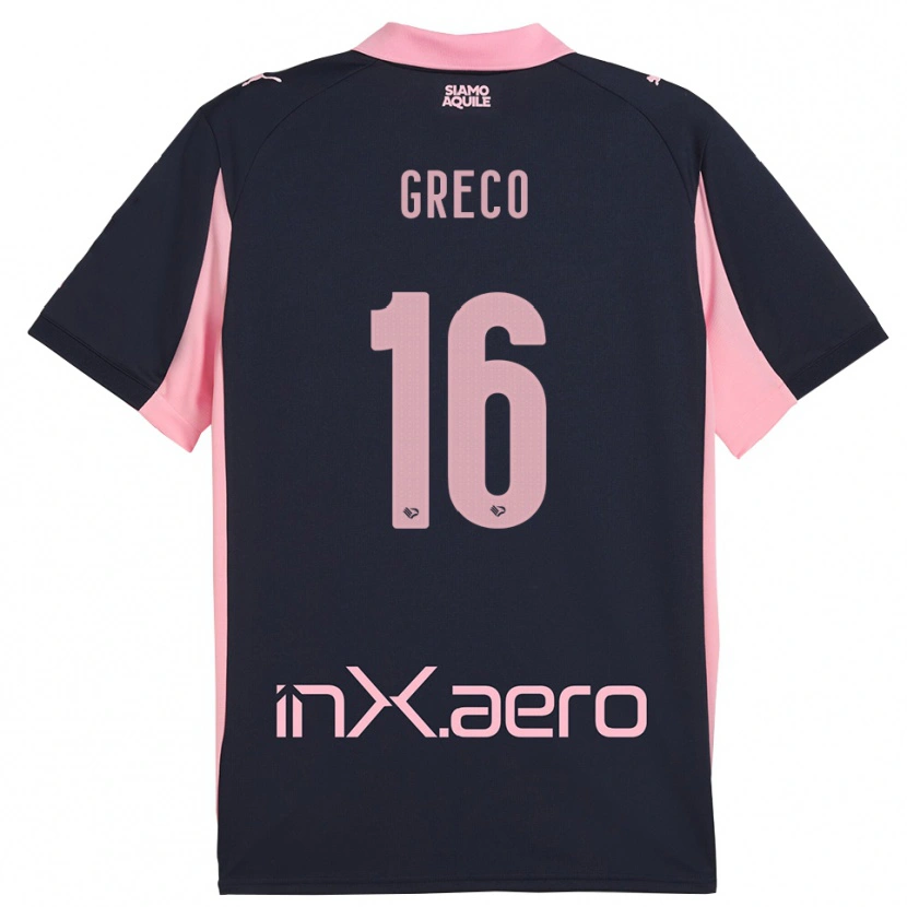 DanxenメンズRiccardo Greco#16紺とピンクアウェイシャツ2025/26ジャージーユニフォーム