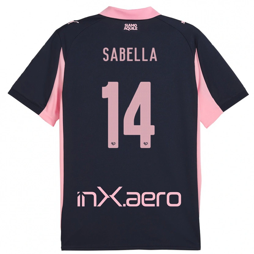 DanxenメンズAlberto Sabella#14紺とピンクアウェイシャツ2025/26ジャージーユニフォーム