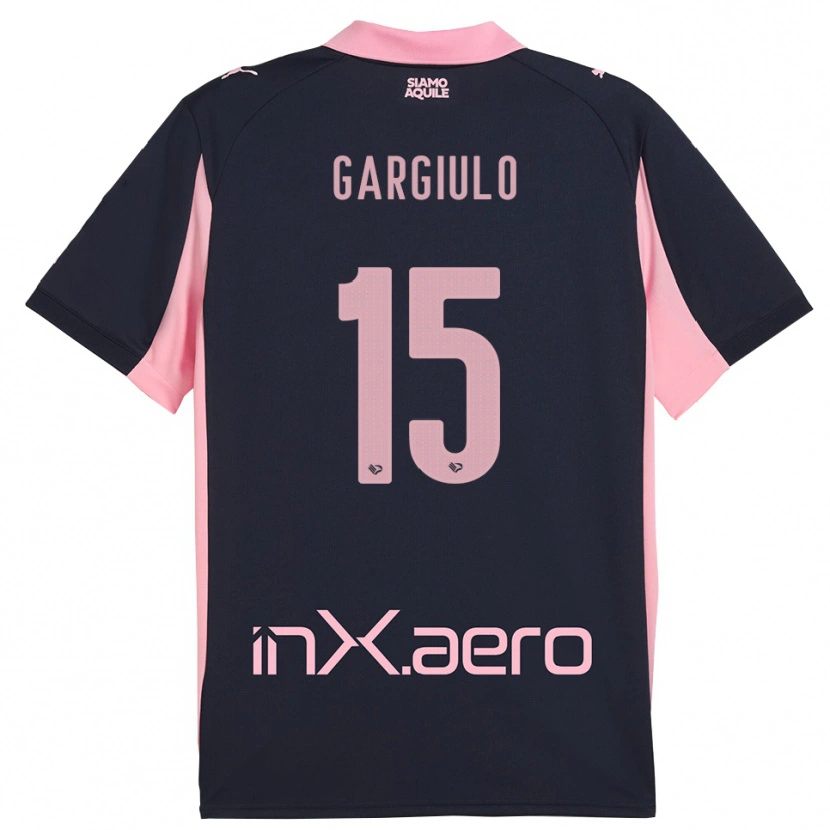 DanxenメンズFrancesco Gargiulo#15紺とピンクアウェイシャツ2025/26ジャージーユニフォーム