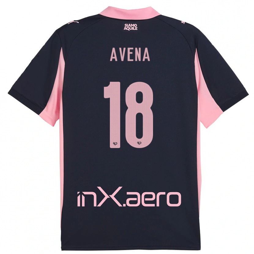 DanxenメンズPietro Avena#18紺とピンクアウェイシャツ2025/26ジャージーユニフォーム