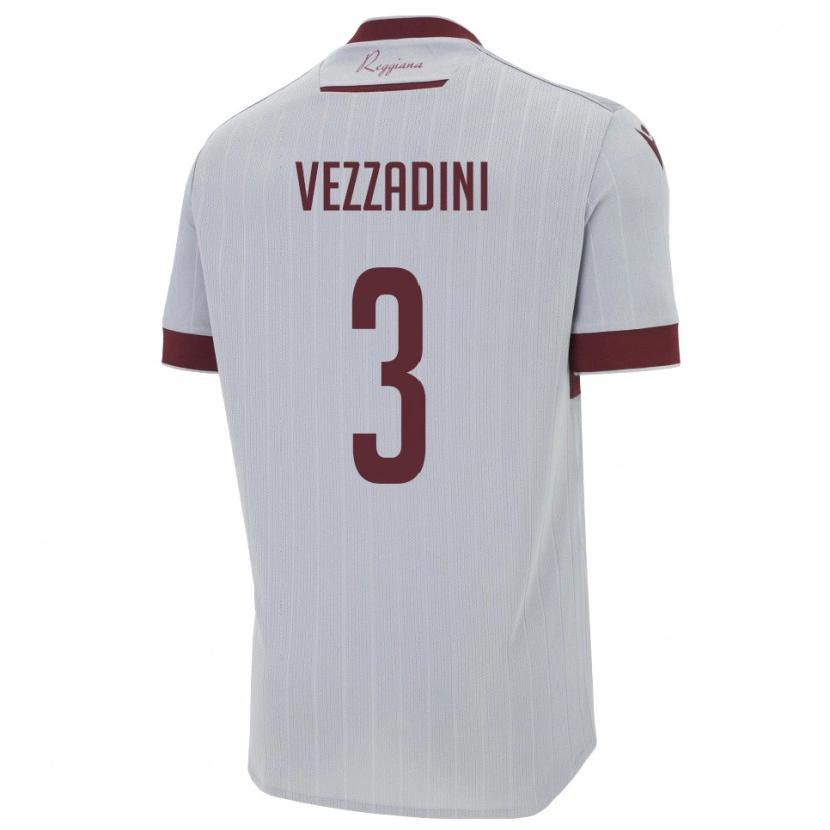 DanxenメンズRiccardo Vezzadini#3バーガンディ 白アウェイシャツ2025/26ジャージーユニフォーム
