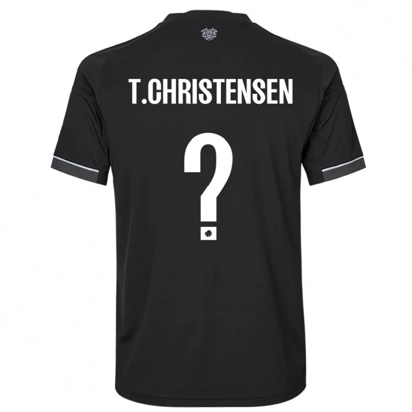 DanxenメンズTristan Christensen#0黒と白アウェイシャツ2025/26ジャージーユニフォーム