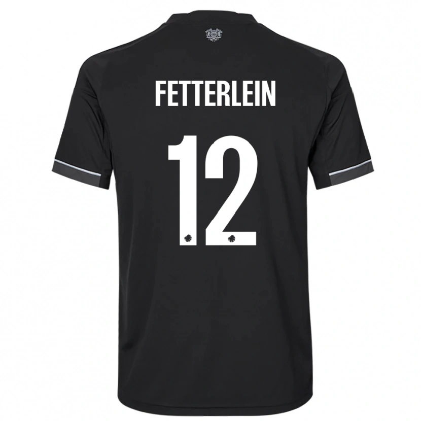 DanxenメンズSean Fetterlein#12黒と白アウェイシャツ2025/26ジャージーユニフォーム