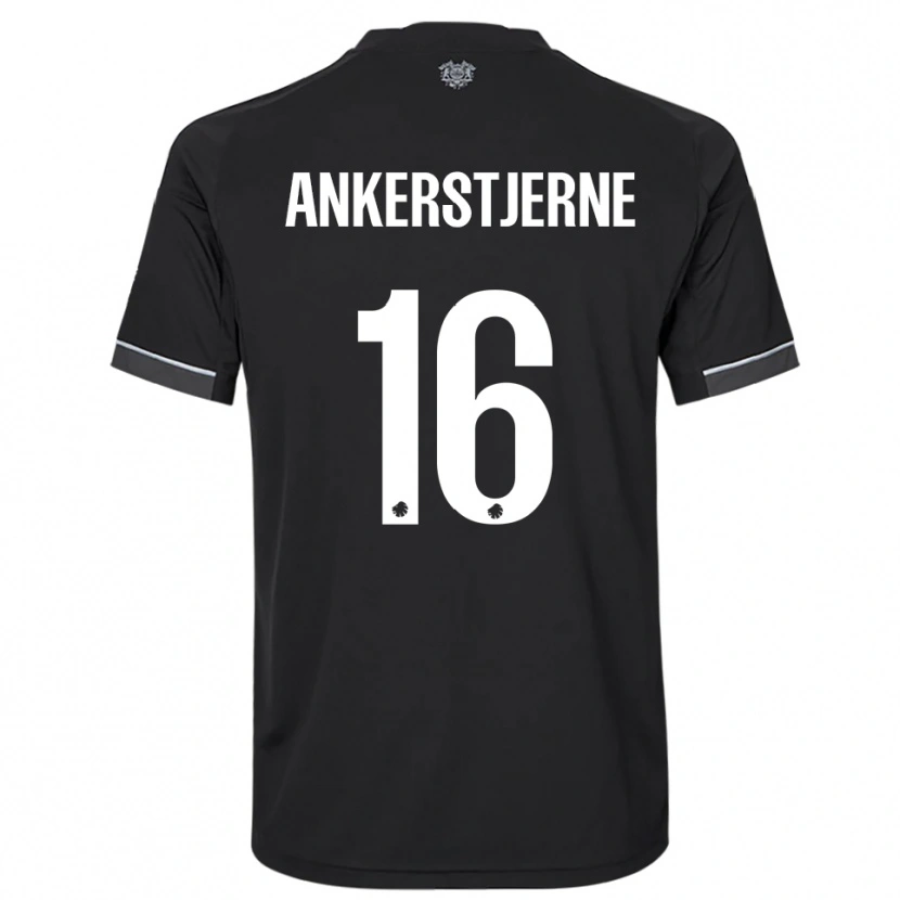 DanxenメンズIda Ankerstjerne#16黒と白アウェイシャツ2025/26ジャージーユニフォーム