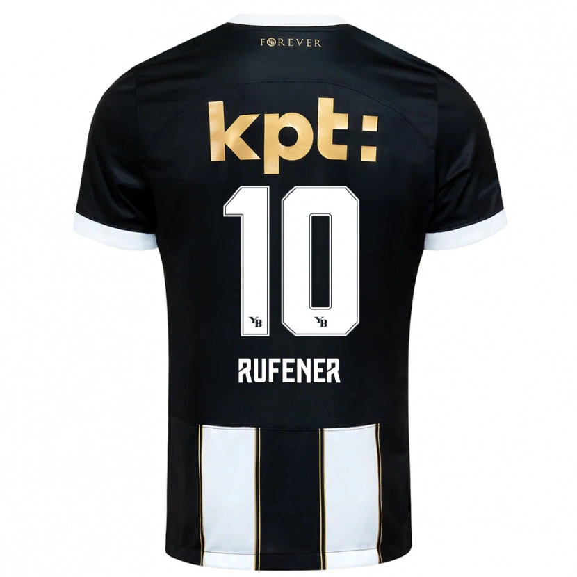 DanxenメンズElio Rufener#10黒と白アウェイシャツ2025/26ジャージーユニフォーム