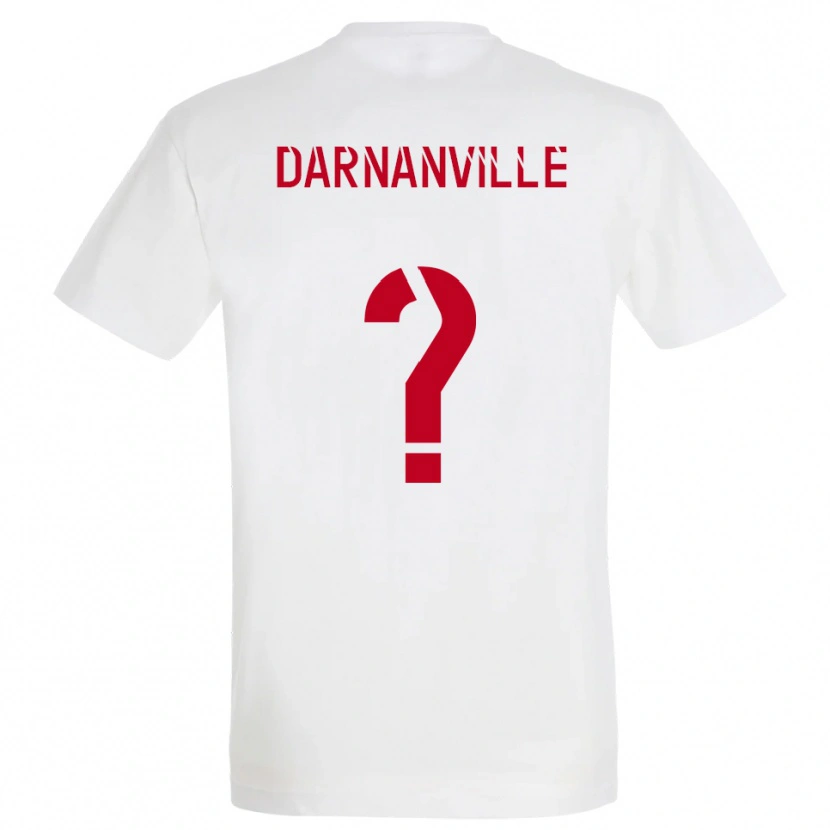 DanxenメンズClément Darnanville#0白 赤 黄アウェイシャツ2025/26ジャージーユニフォーム