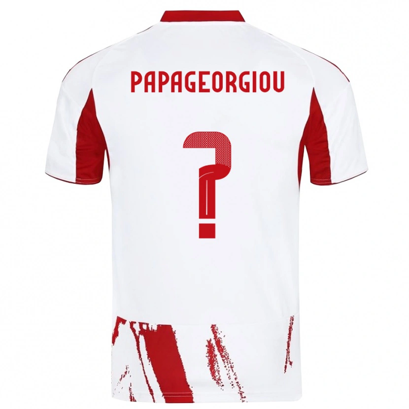 DanxenメンズKonstantinos Papageorgiou#0白と赤アウェイシャツ2025/26ジャージーユニフォーム