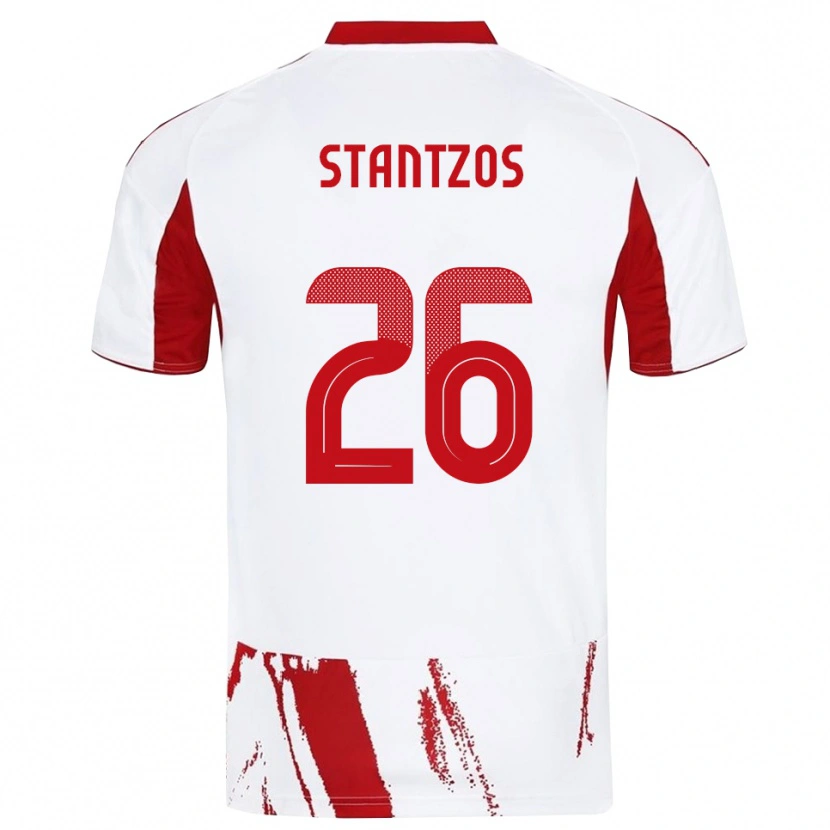 DanxenメンズAthanasios Stantzos#26白と赤アウェイシャツ2025/26ジャージーユニフォーム