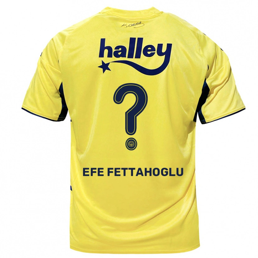 DanxenメンズAdnan Efe Fettahoğlu#0黄色と紺アウェイシャツ2025/26ジャージーユニフォーム