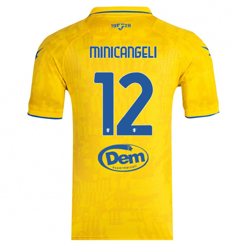 DanxenレディースFrancesco Minicangeli#12黄色と青ホームシャツ2025/26ジャージーユニフォーム