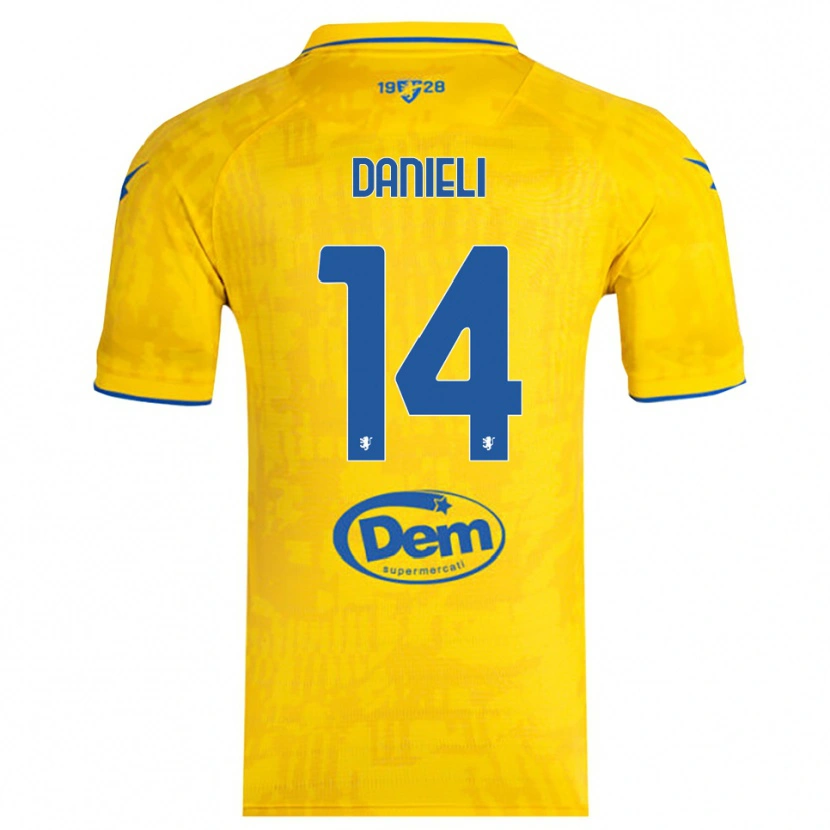 DanxenレディースLorenzo Danieli#14黄色と青ホームシャツ2025/26ジャージーユニフォーム