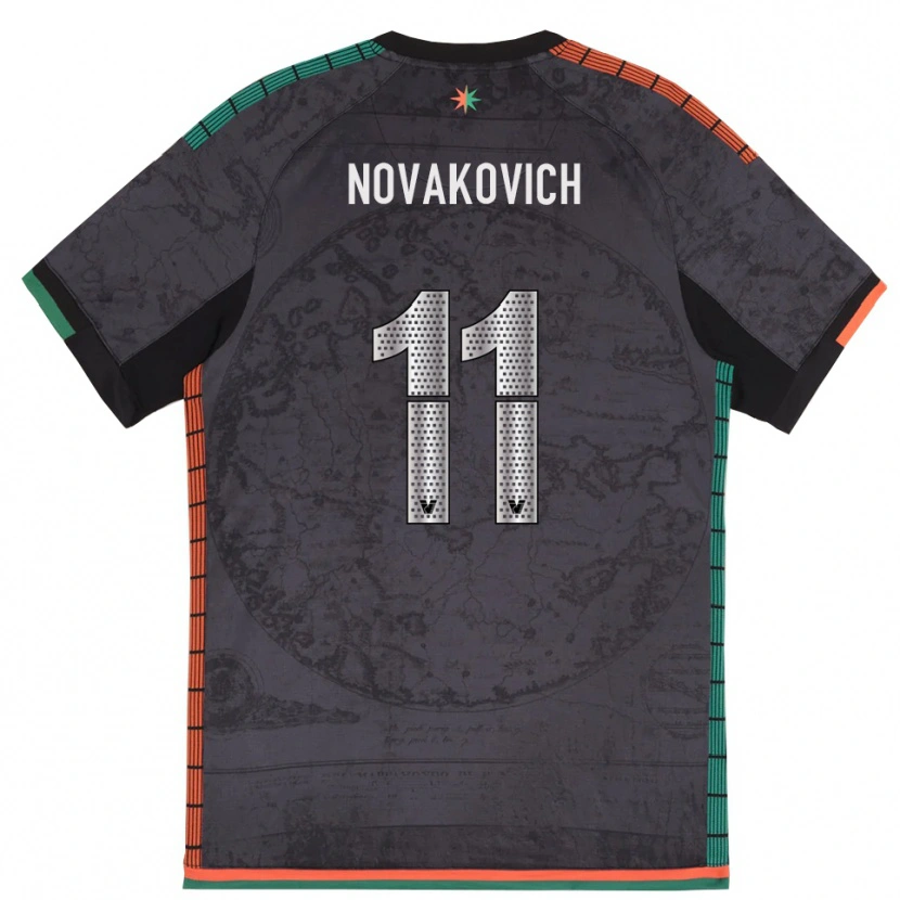 DanxenレディースAndrija Novakovich#11ダークグレーホームシャツ2025/26ジャージーユニフォーム
