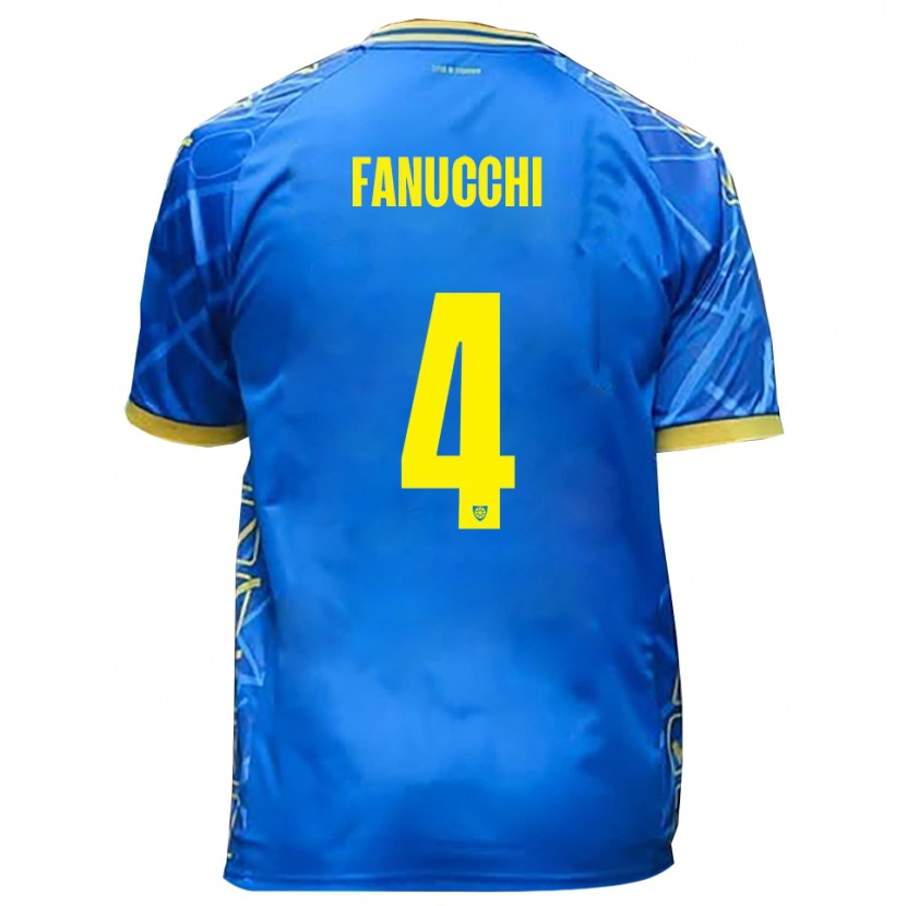 DanxenレディースFilippo Fanucchi#4スカイブルー 黄ホームシャツ2025/26ジャージーユニフォーム