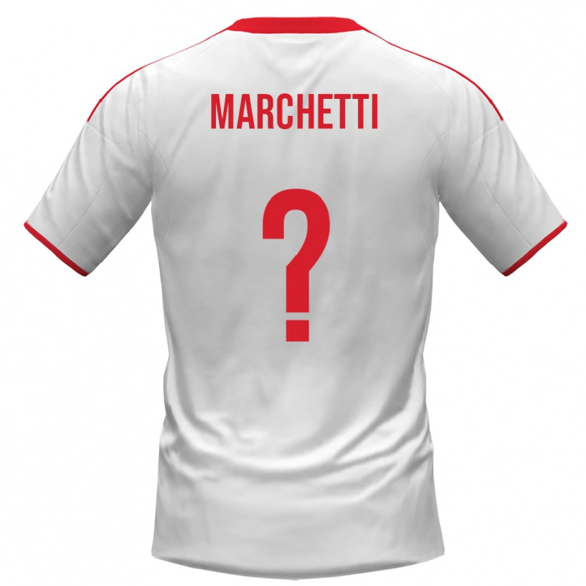 DanxenレディースFrancesco Marchetti#0白と赤ホームシャツ2025/26ジャージーユニフォーム