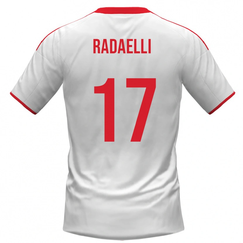 DanxenレディースNicolò Radaelli#17白と赤ホームシャツ2025/26ジャージーユニフォーム