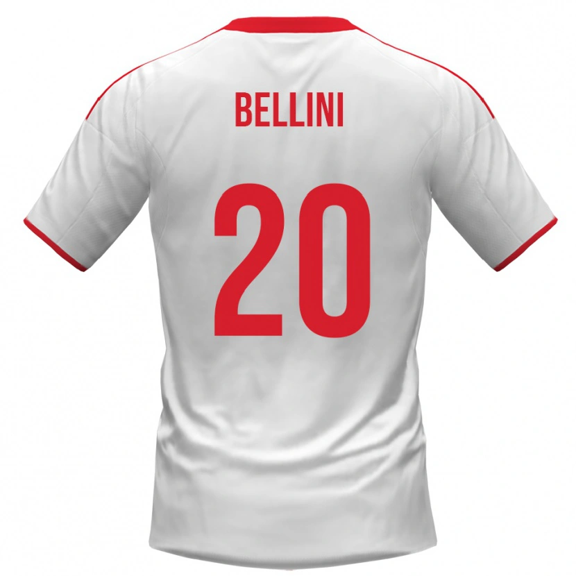 DanxenレディースMattia Bellini#20白と赤ホームシャツ2025/26ジャージーユニフォーム