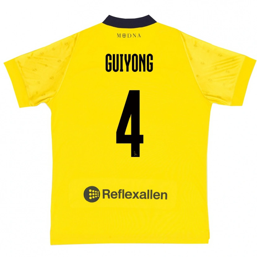 DanxenレディースFranck Guiyong#4黄色と紺ホームシャツ2025/26ジャージーユニフォーム