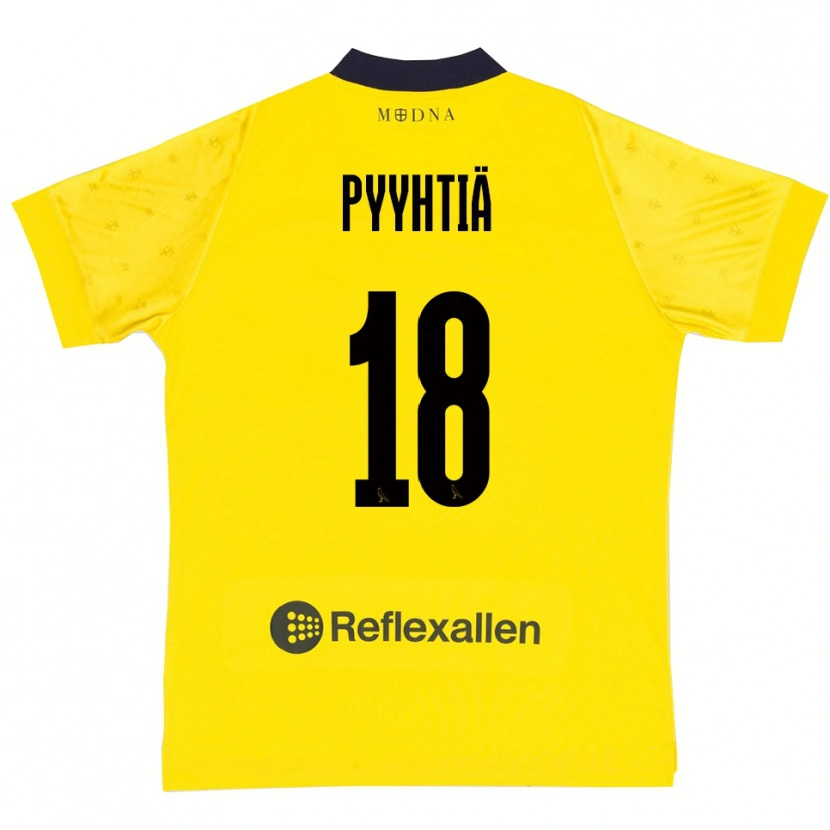 DanxenレディースNiklas Pyyhtiä#18黄色と紺ホームシャツ2025/26ジャージーユニフォーム