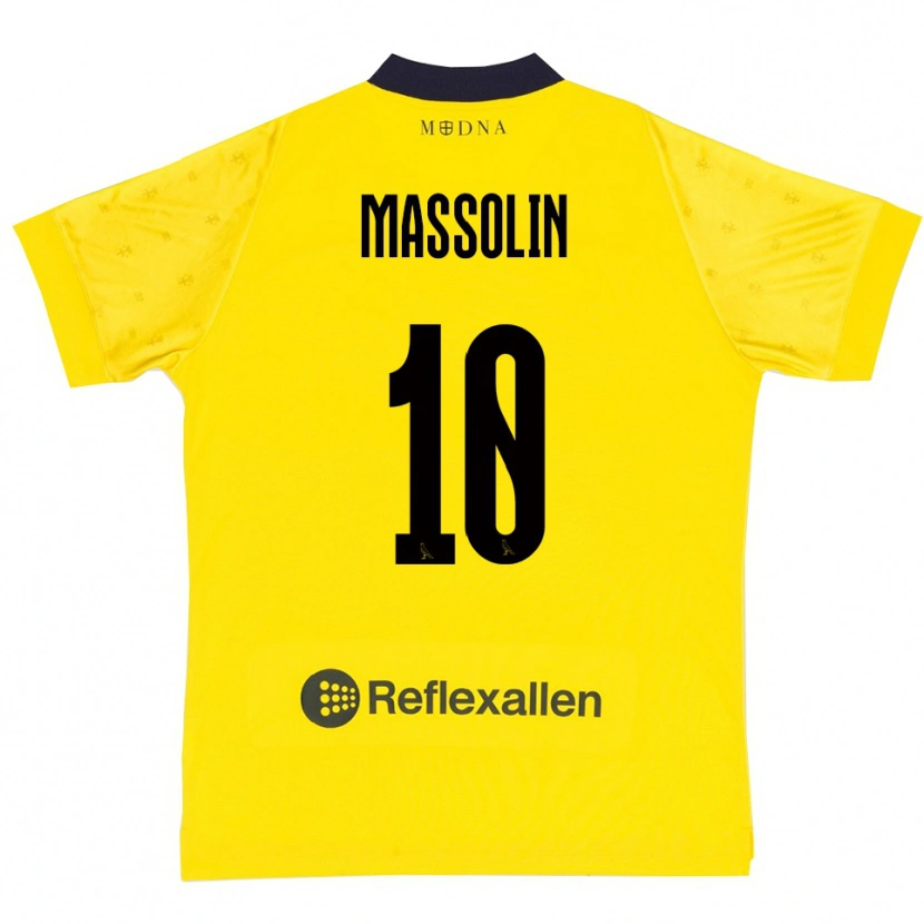 DanxenレディースYanis Massolin#10黄色と紺ホームシャツ2025/26ジャージーユニフォーム