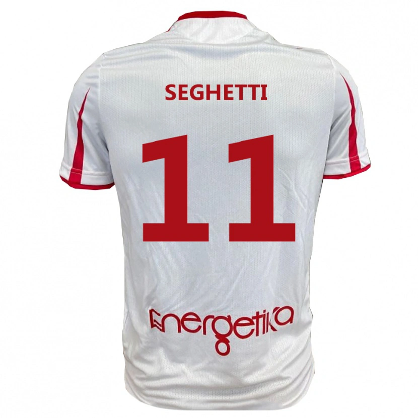 DanxenレディースAlessandro Seghetti#11白と赤ホームシャツ2025/26ジャージーユニフォーム