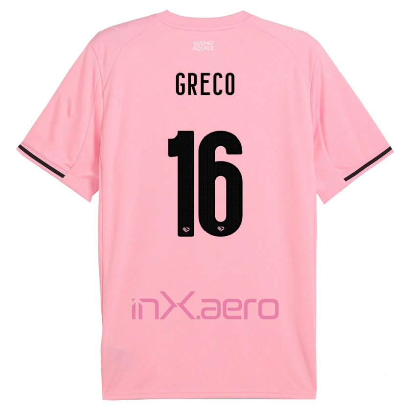 DanxenレディースRiccardo Greco#16ピンクと黒ホームシャツ2025/26ジャージーユニフォーム
