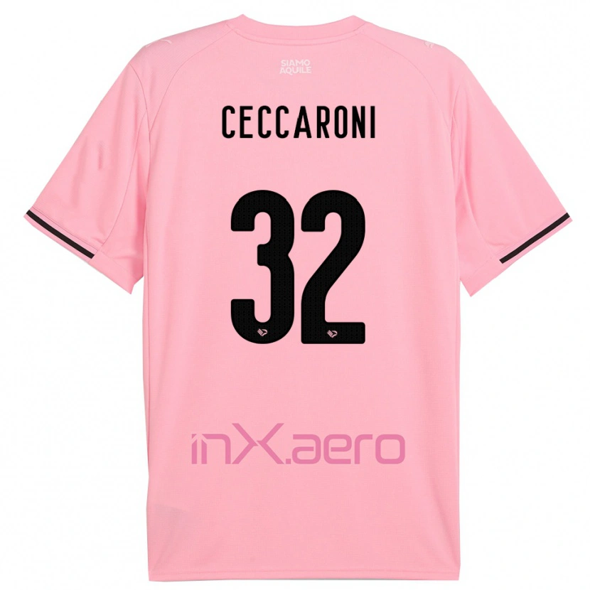 DanxenレディースPietro Ceccaroni#32ピンクと黒ホームシャツ2025/26ジャージーユニフォーム