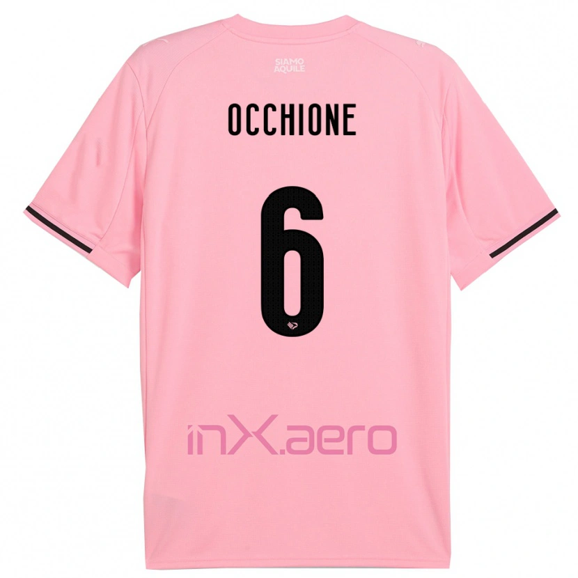 DanxenレディースAndrea Occhione#6ピンクと黒ホームシャツ2025/26ジャージーユニフォーム