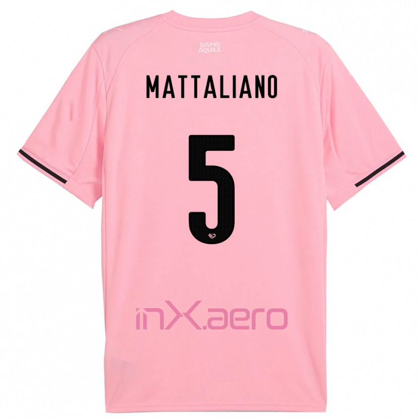 DanxenレディースCristian Mattaliano#5ピンクと黒ホームシャツ2025/26ジャージーユニフォーム