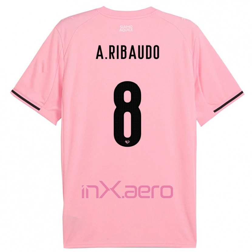 DanxenレディースAlessandro Ribaudo#8ピンクと黒ホームシャツ2025/26ジャージーユニフォーム