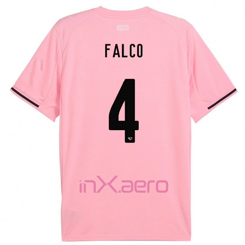 DanxenレディースAgostino Falco#4ピンクと黒ホームシャツ2025/26ジャージーユニフォーム