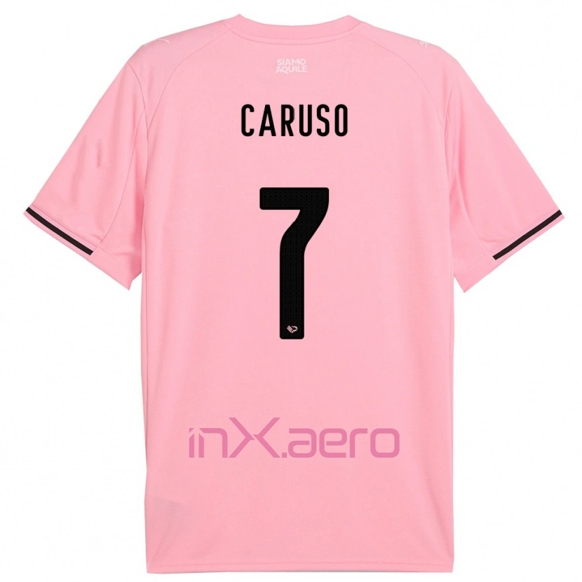 DanxenレディースEdoardo Caruso#7ピンクと黒ホームシャツ2025/26ジャージーユニフォーム