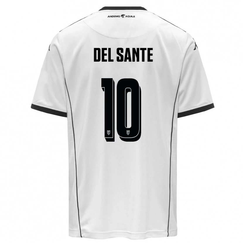 DanxenレディースDavide Del Sante#10白と黒ホームシャツ2025/26ジャージーユニフォーム