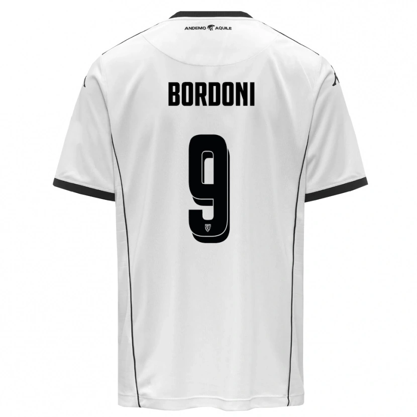 DanxenレディースCristian Bordoni#9白と黒ホームシャツ2025/26ジャージーユニフォーム