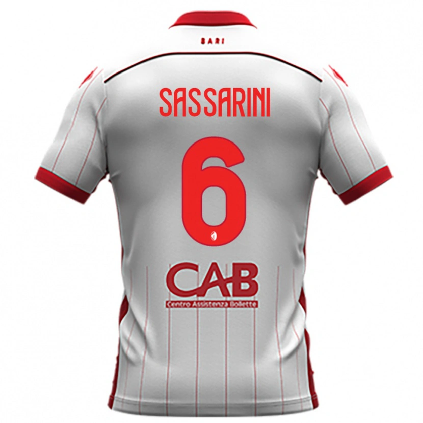 DanxenレディースLuca Sassarini#6白と赤ホームシャツ2025/26ジャージーユニフォーム